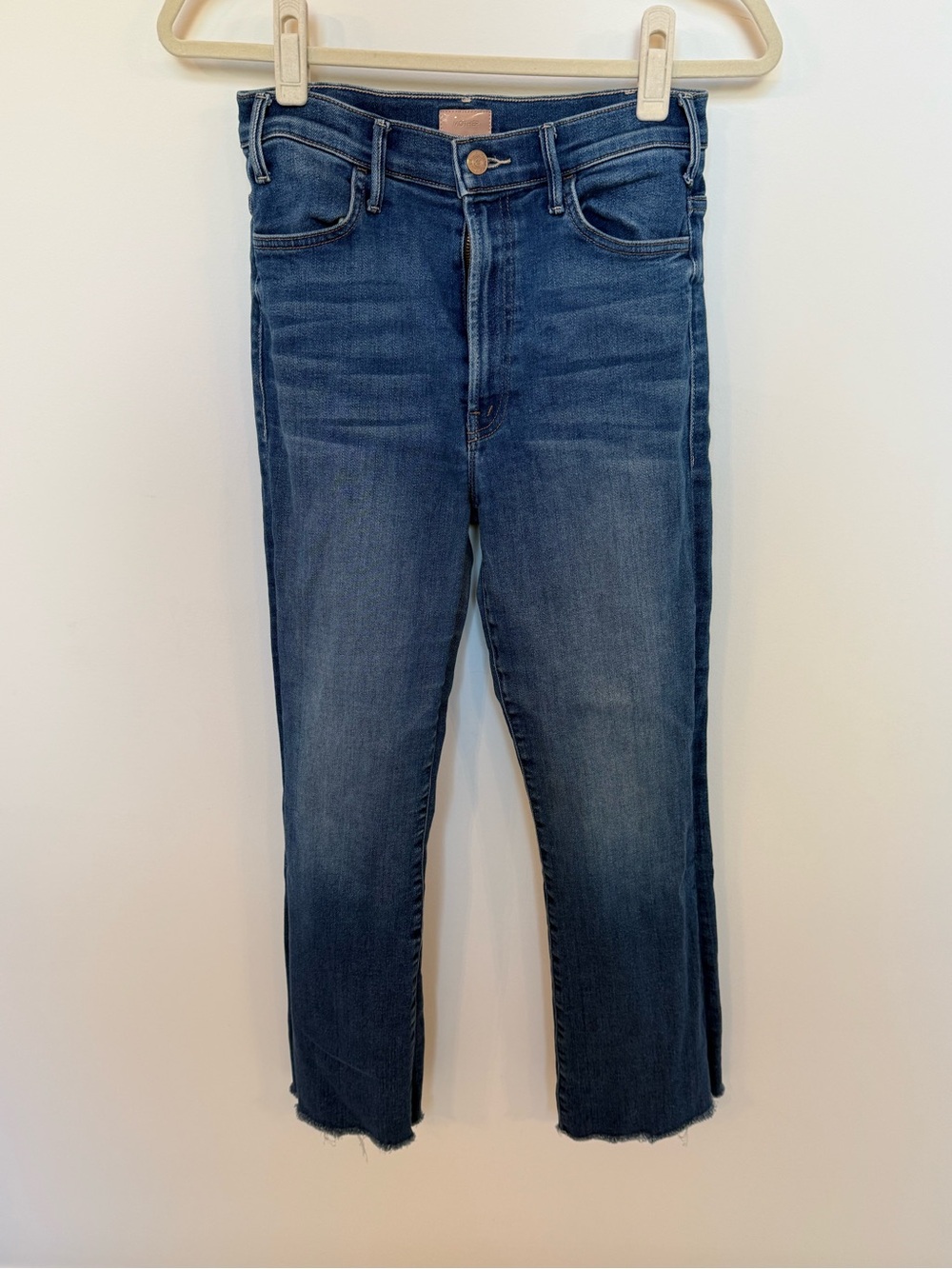 MOTHER The Hustler Ankle Fray High-Rise Jeans